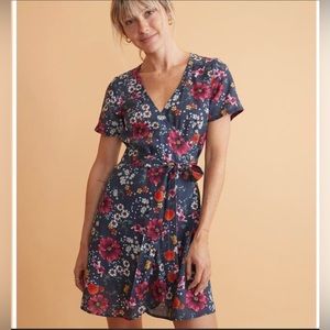 Marine Layer Frances Wrap Dress Eclipse Floral Print Size Medium
